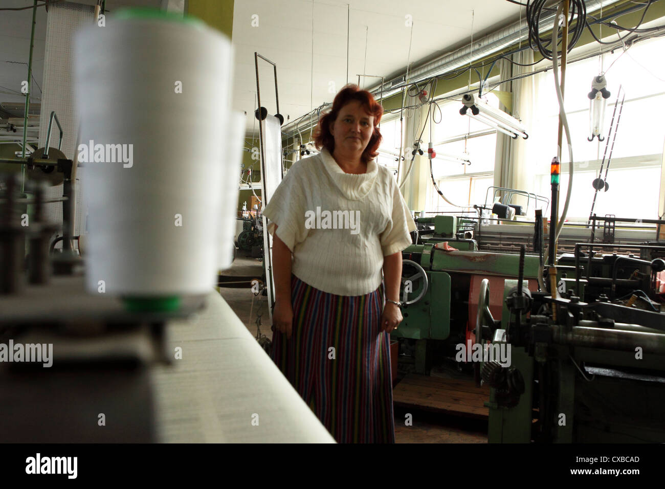 Maarika Miilman in the OU Liliina linen factory in Rakvere, Estonia