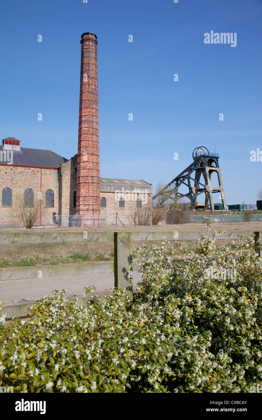 Headstocks, Pleasley Colliery; Derbyshire, England, United Kingdom, Europe Stock Photo