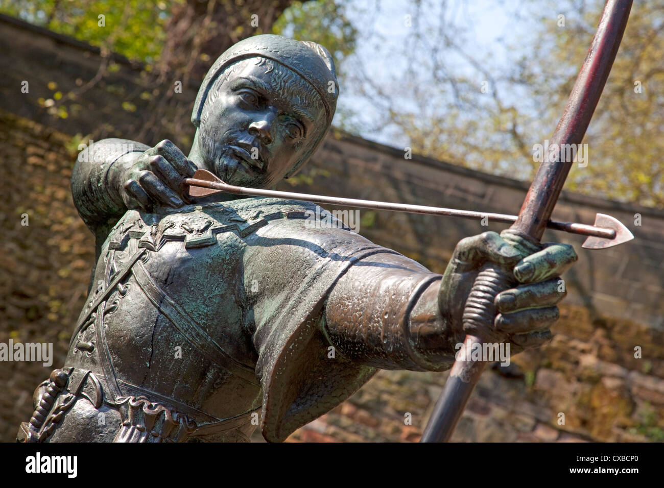 Robin Hood statue, Nottingham, Nottinghamshire, England, United Kingdom, Europe Stock Photo