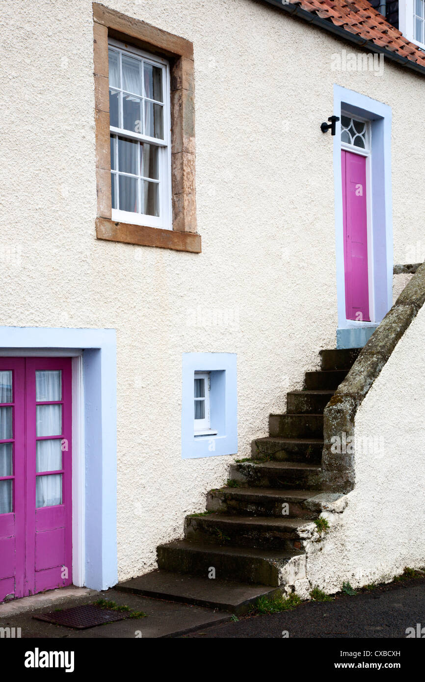 Cottage with external staircase, St. Monans, Fife, Scotland, United