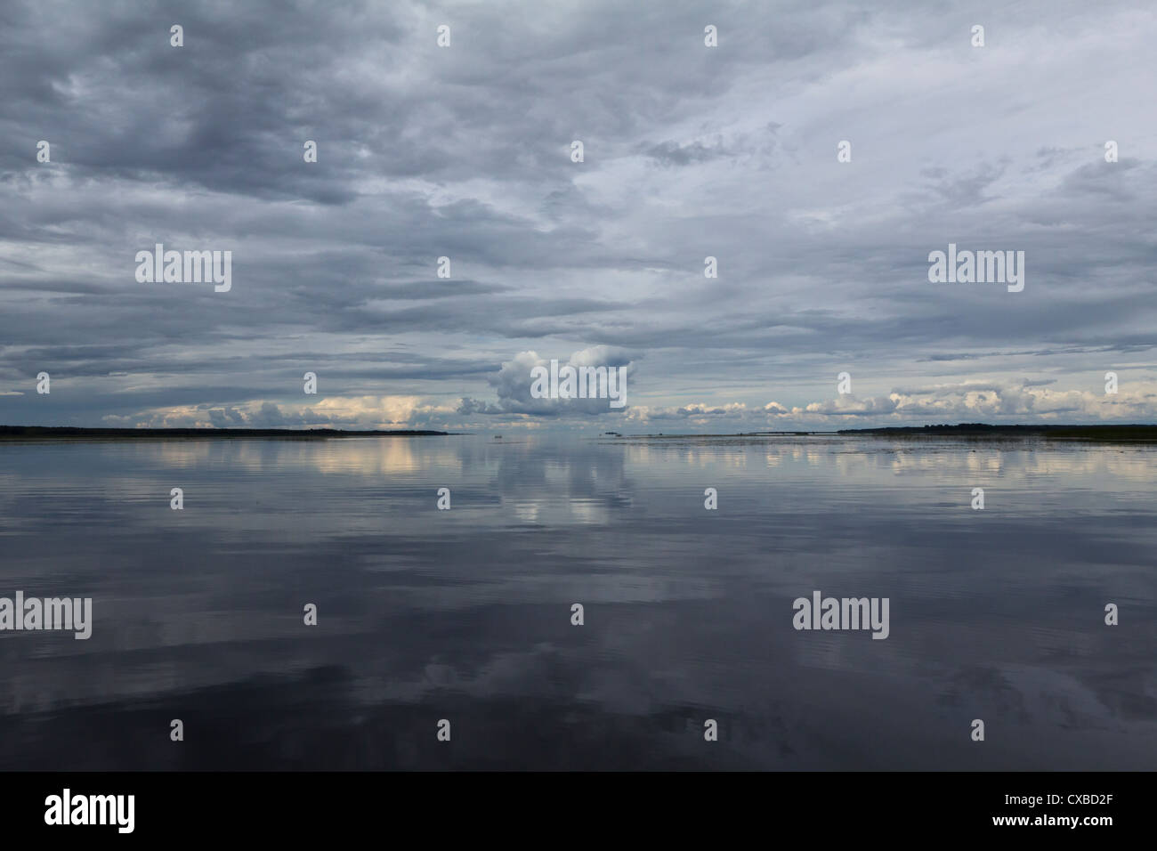 Lake Võrtsjärv, sunset,cloud, clouds, reflection, shadows,water,lake,evening,silent,calm, Stock Photo