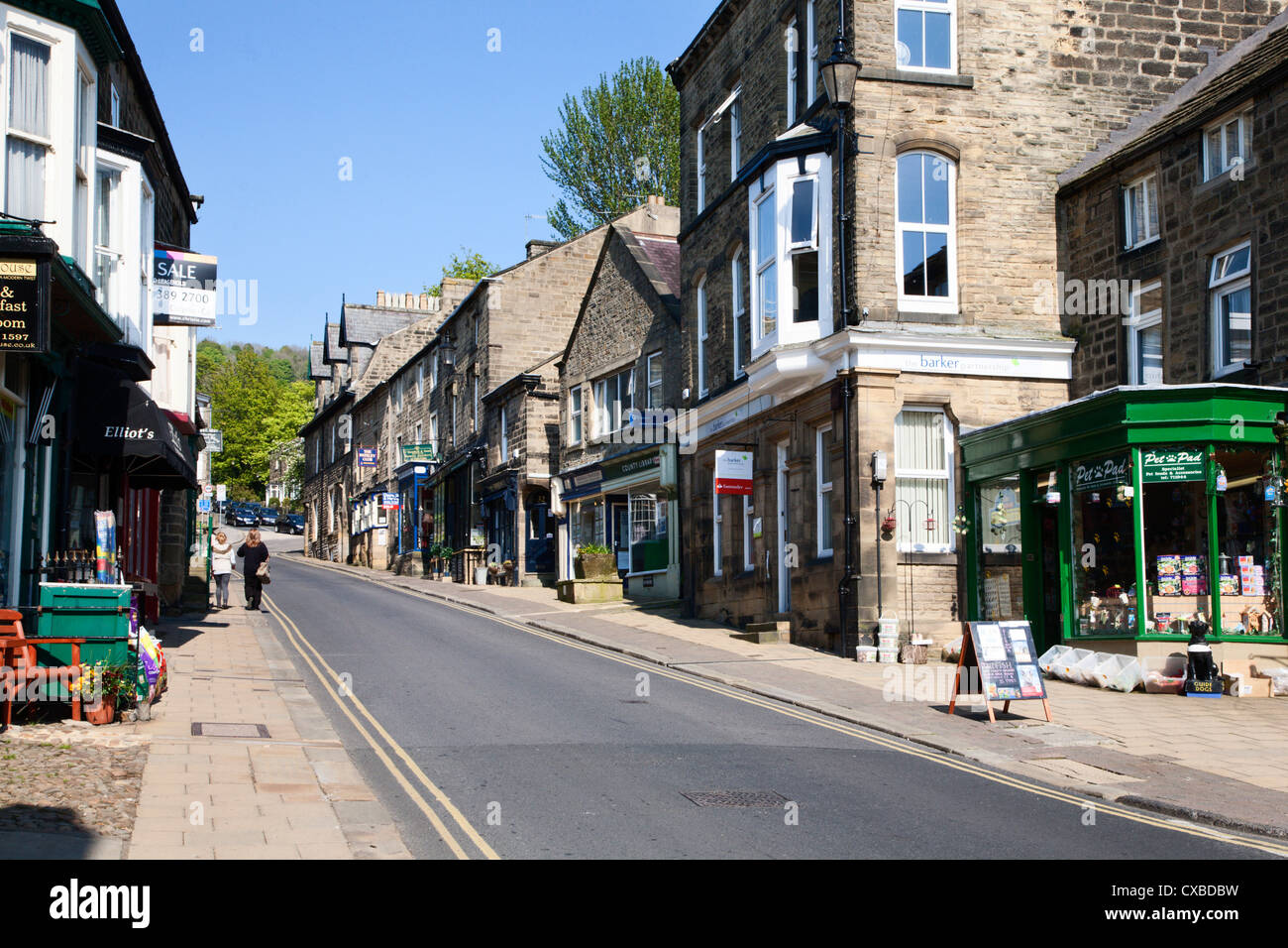 High Street at Pateley Bridge in Nidderdale, North Yorkshire, Yorkshire, England, United Kingdom, Europe Stock Photo