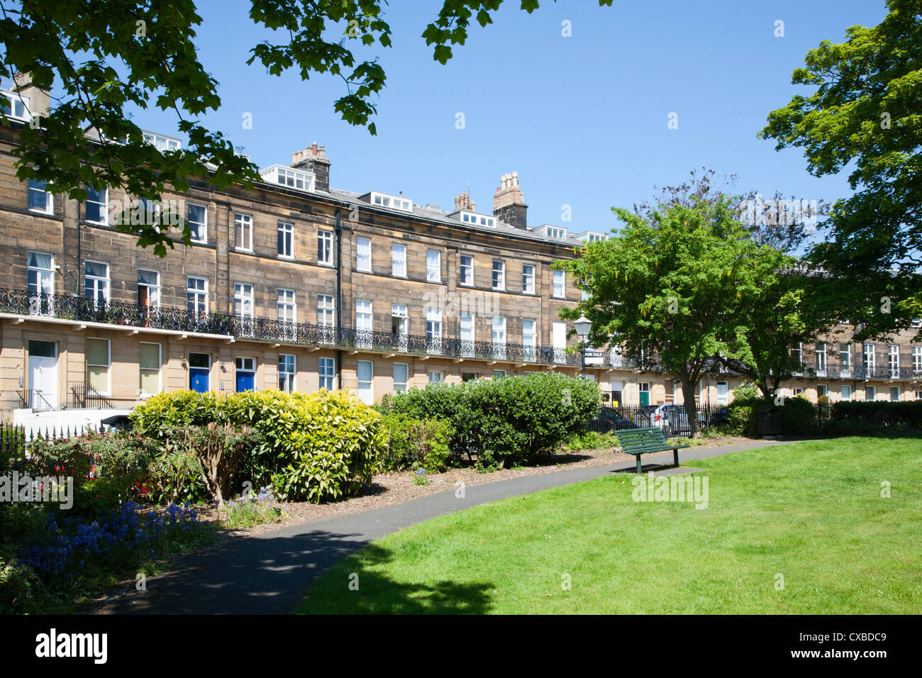 Georgian houses in The Crescent, Scarborough, North Yorkshire, Yorkshire, England, United Kingdom, Europe Stock Photo