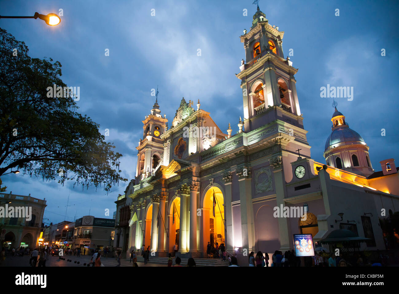 Iglesia Catedral, the main cathedral on 9 julio square,Salta city, Argentina. Stock Photo