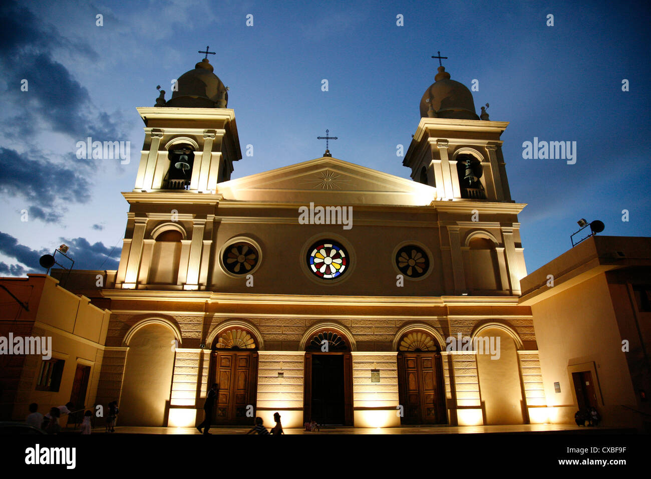 Rosario Cathedral in the main square of Cafayte, Salta Province, Argentina. Stock Photo