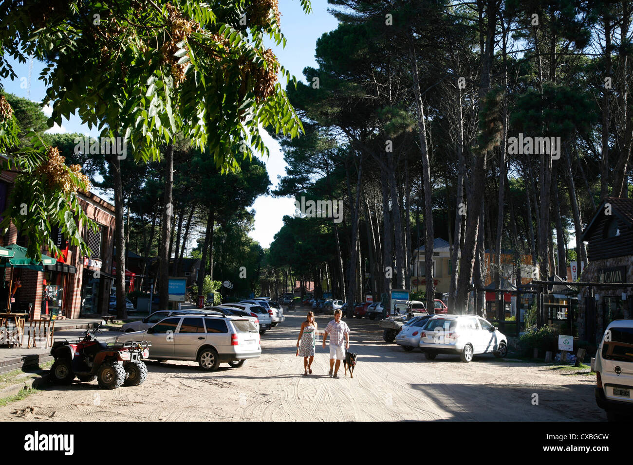 Street scene in Carilo, Argentina. Stock Photo