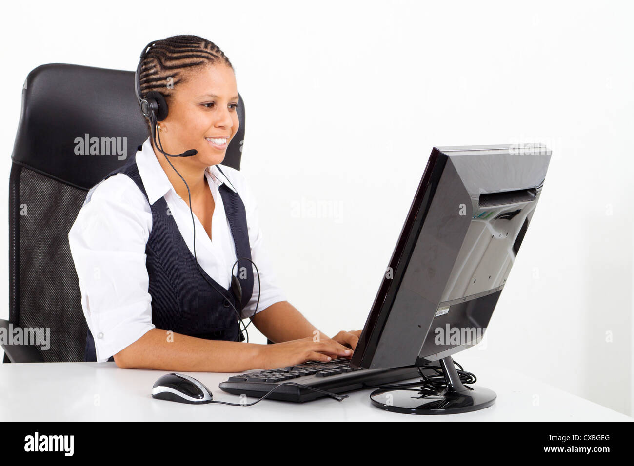 Customer service desk black and white hi-res stock photography and ...
