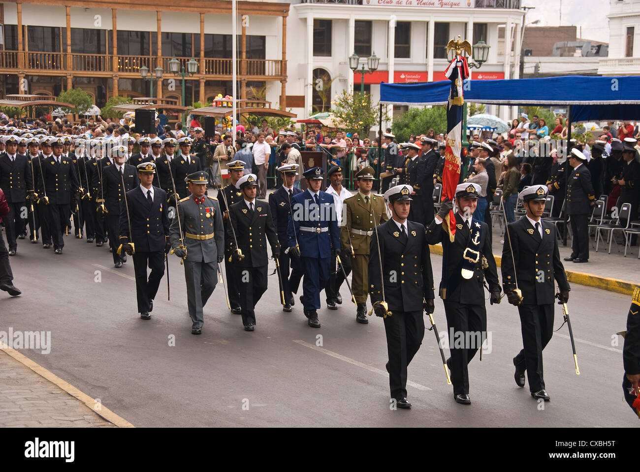 Elk198-2327 Chile, Iquique, military parade Stock Photo