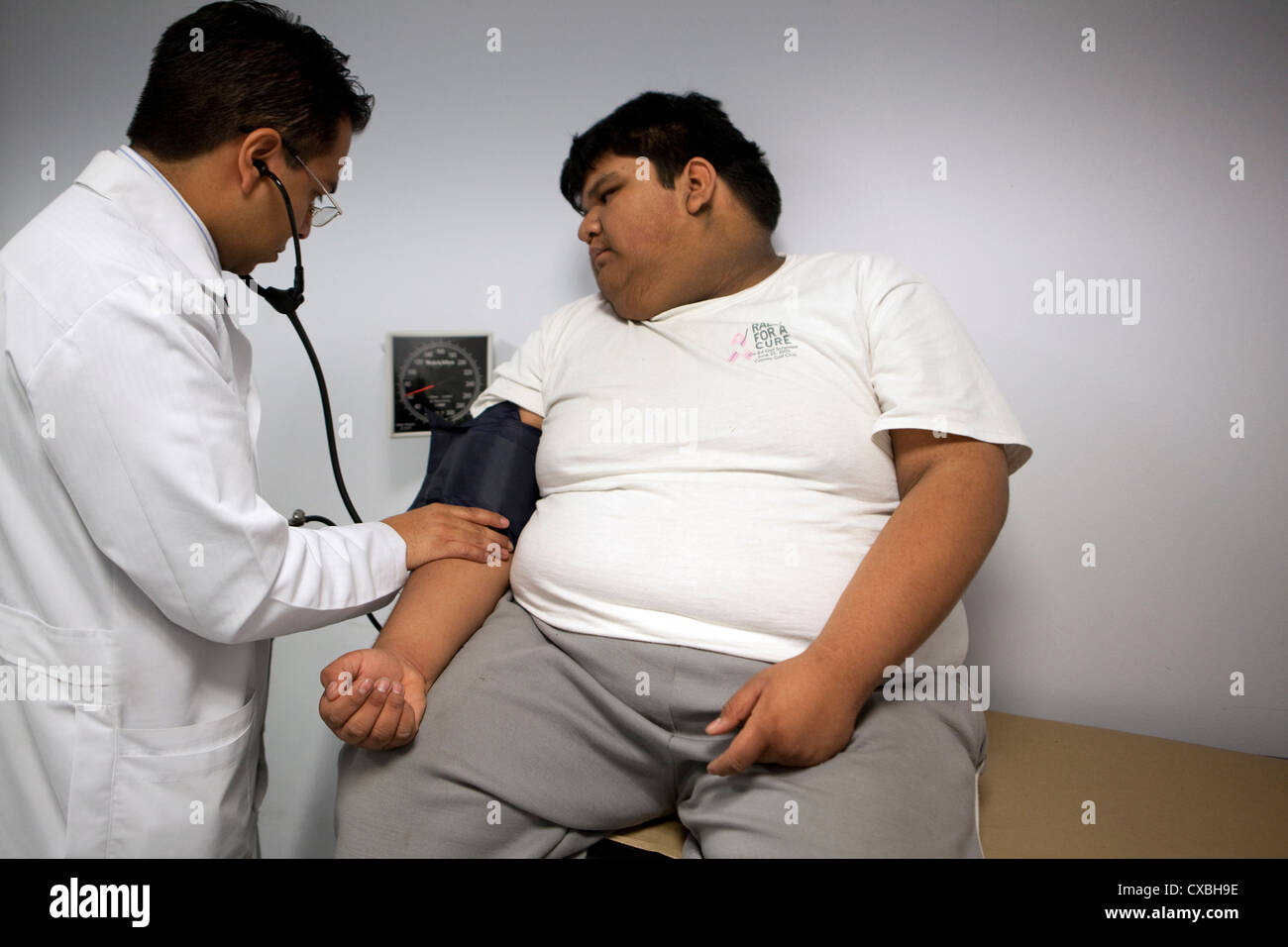 Childhood morbid obesity in Mexico Stock Photo