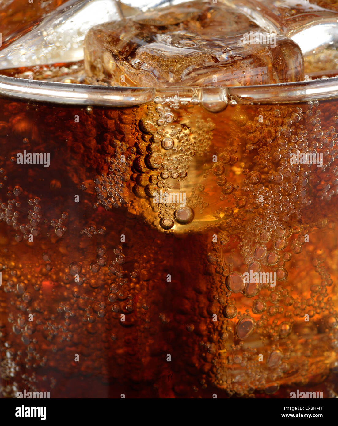 Glass Of Cola With Ice Cubes ,Close Up Stock Photo - Alamy