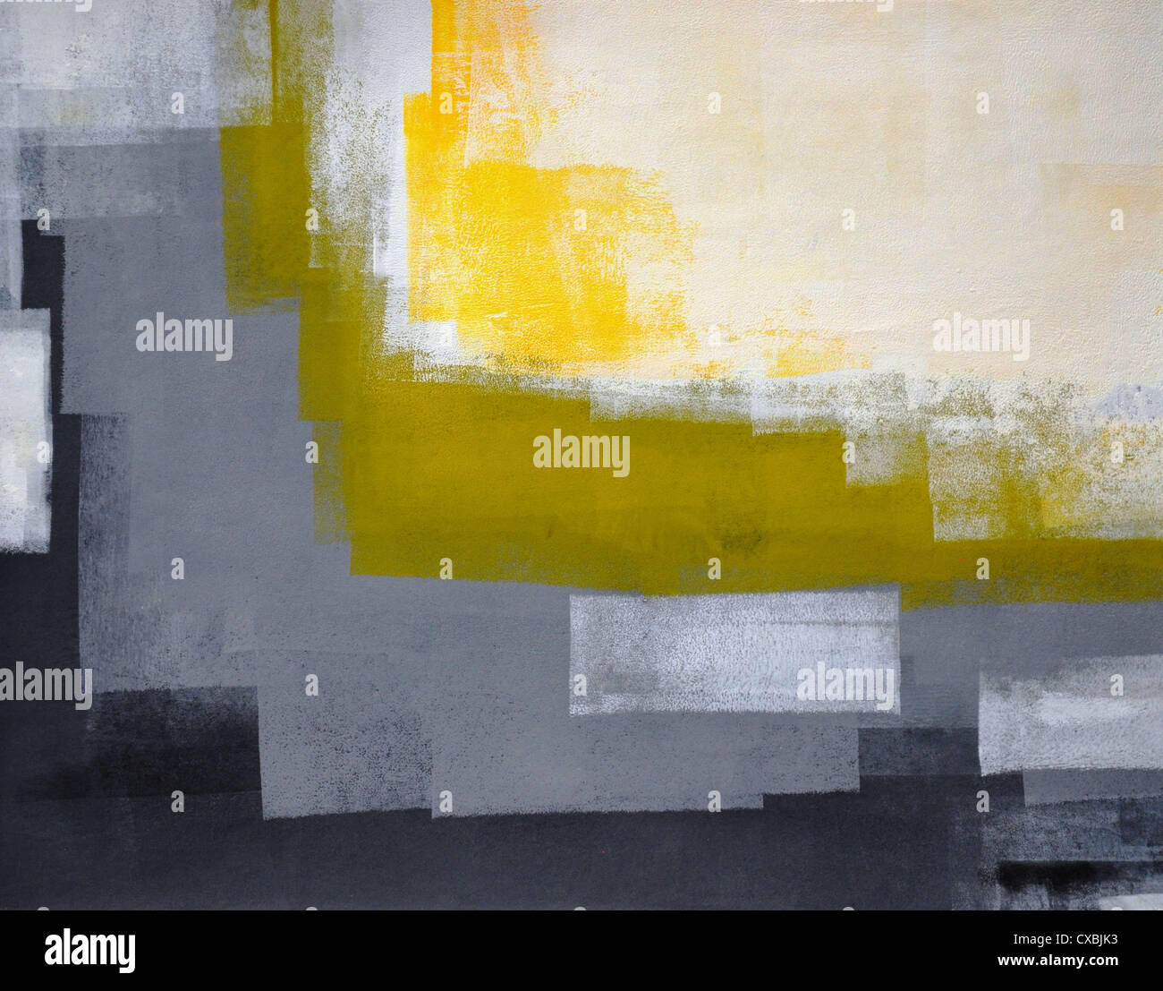 Grey and Yellow Abstract Art Painting Stock Photo Alamy