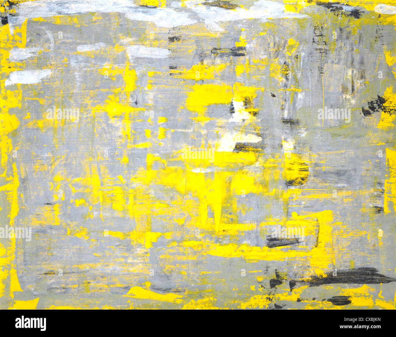 Grey and Yellow Abstract Art Painting Stock Photo Alamy