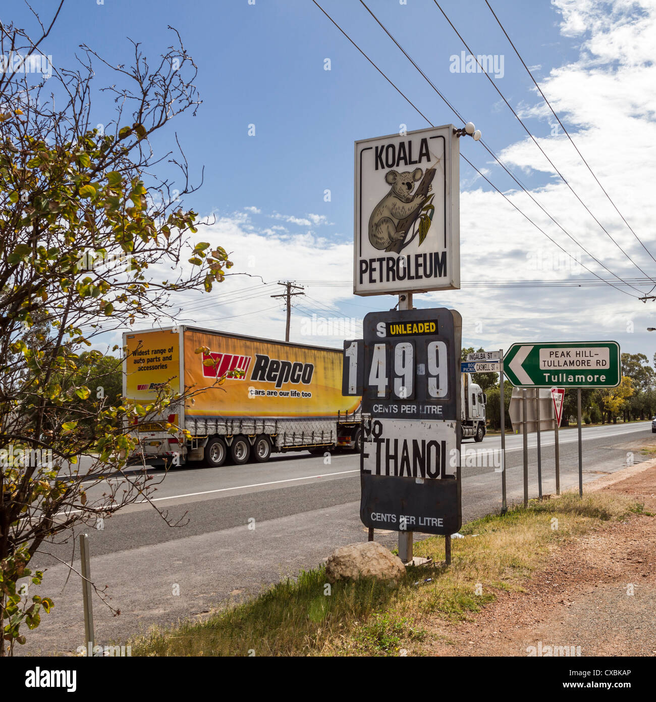 Old petrol station sign on Newell Highway, central New South Wales