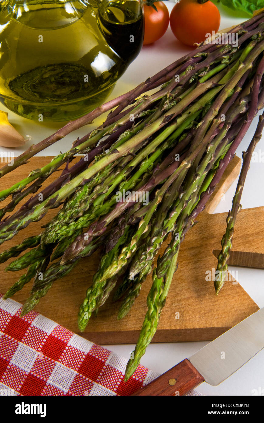Wild Asparagus (Asparagus acutifolius), Italy, Europe Stock Photo