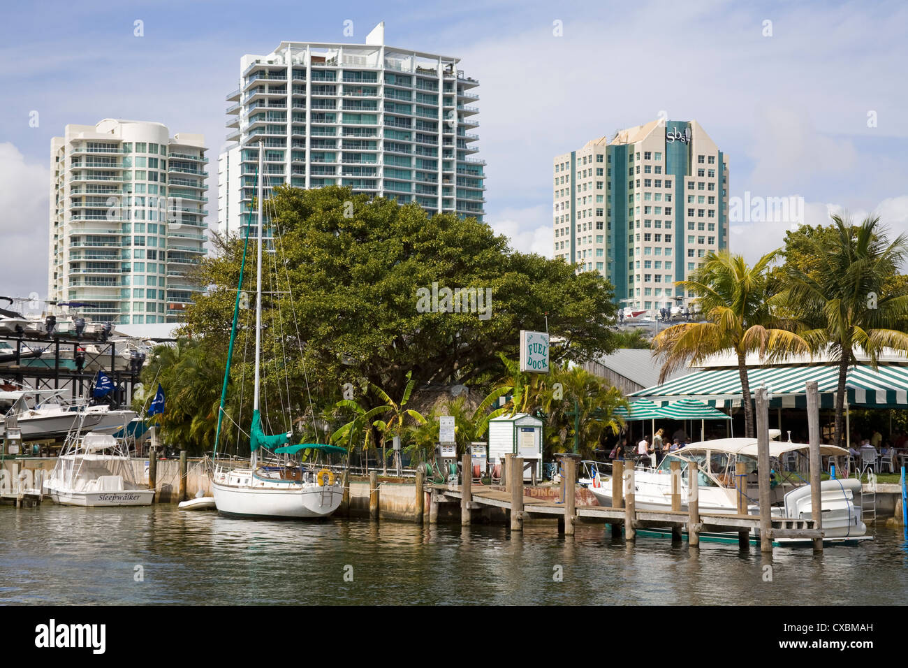 Dinner Key Marina in Coconut Grove, Miami, Florida, United States of America, North America Stock Photo