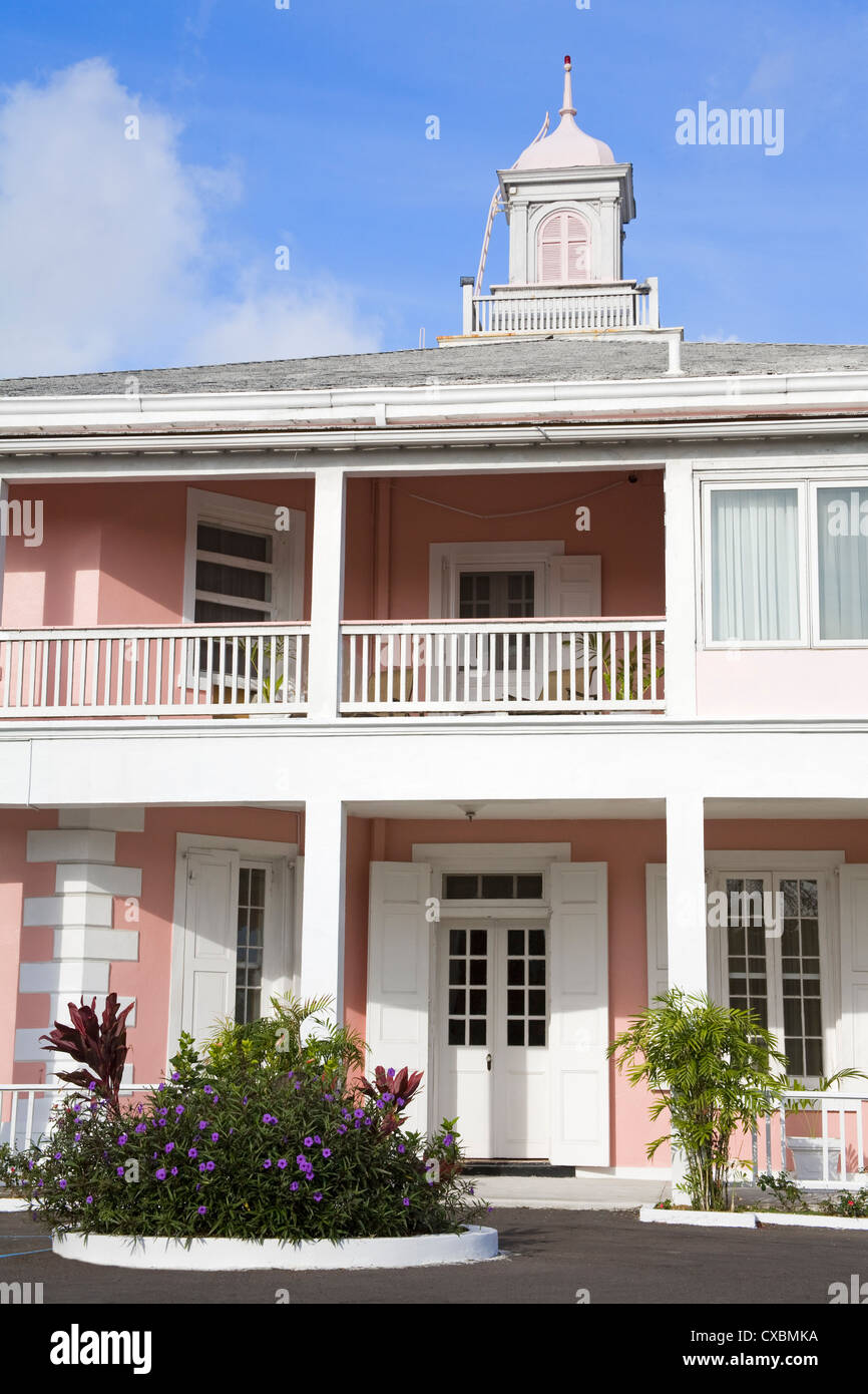 Government House in Nassau City, New Providence Island, Bahamas, West Indies, Central America Stock Photo