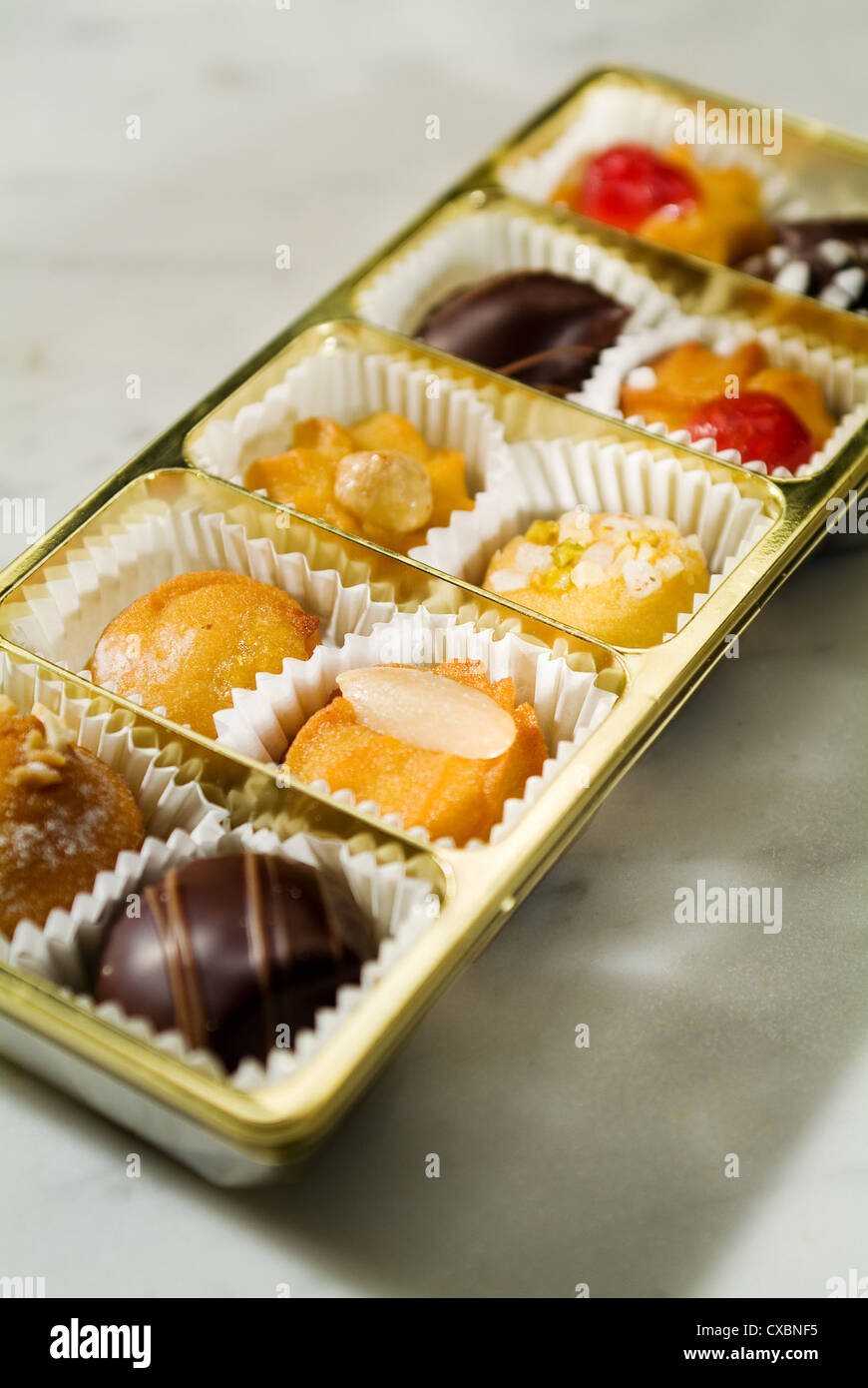 Hamburg, sweets in a box Stock Photo Alamy