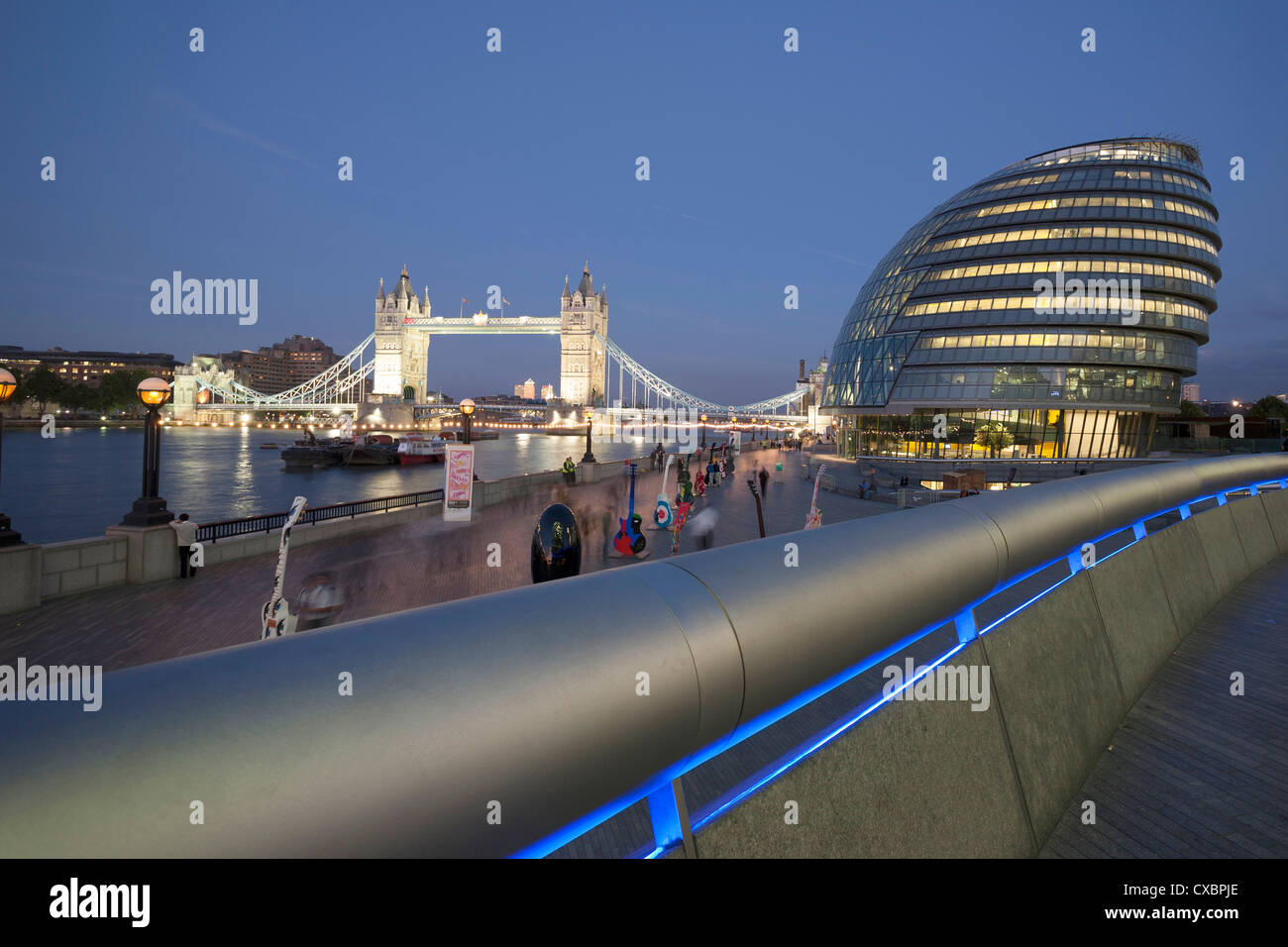 Greater London Authority building and Tower Bridge Stock Photo