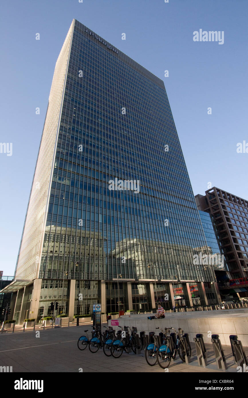 JP Morgan European headquarters at Canary Wharf, London Stock Photo