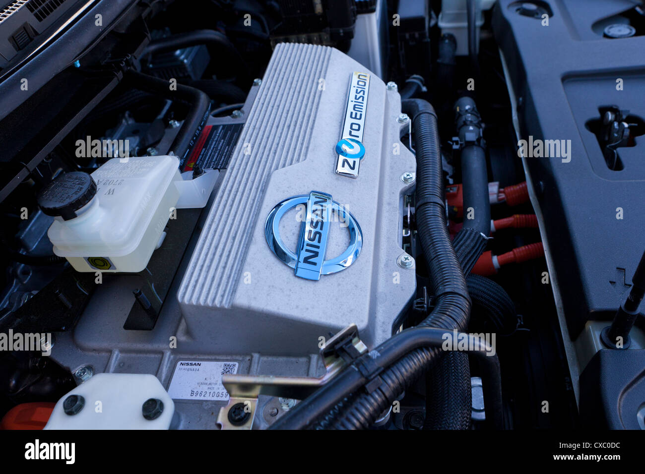 Nissan Zero Emission electric car engine Stock Photo