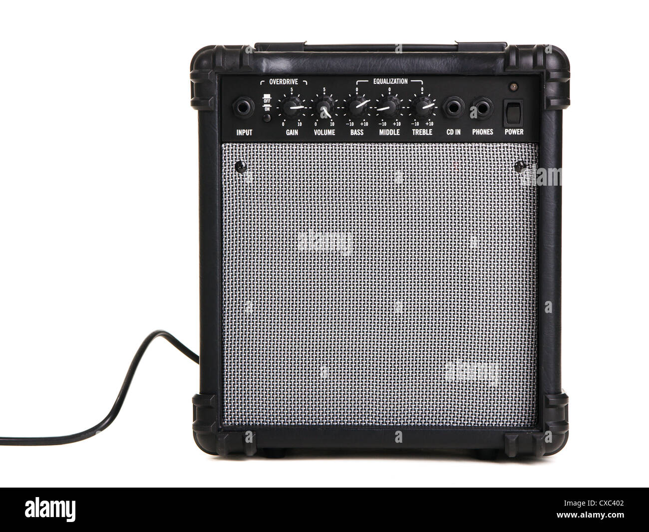 Electric guitar amplifier, white background Stock Photo - Alamy