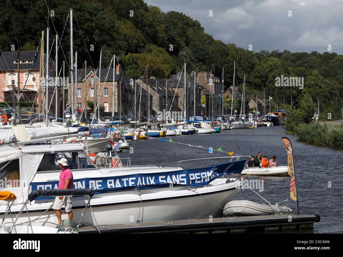 Old town of dinan with the river rance hi-res stock photography and ...