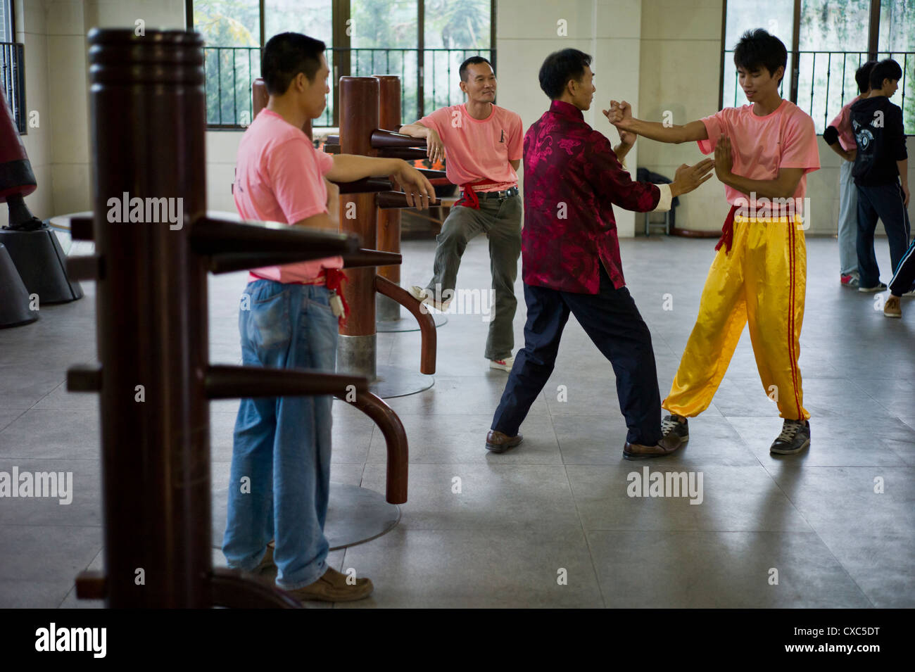 Chinese practise Wing Chun martial art in Guangdong province, China Stock Photo Alamy