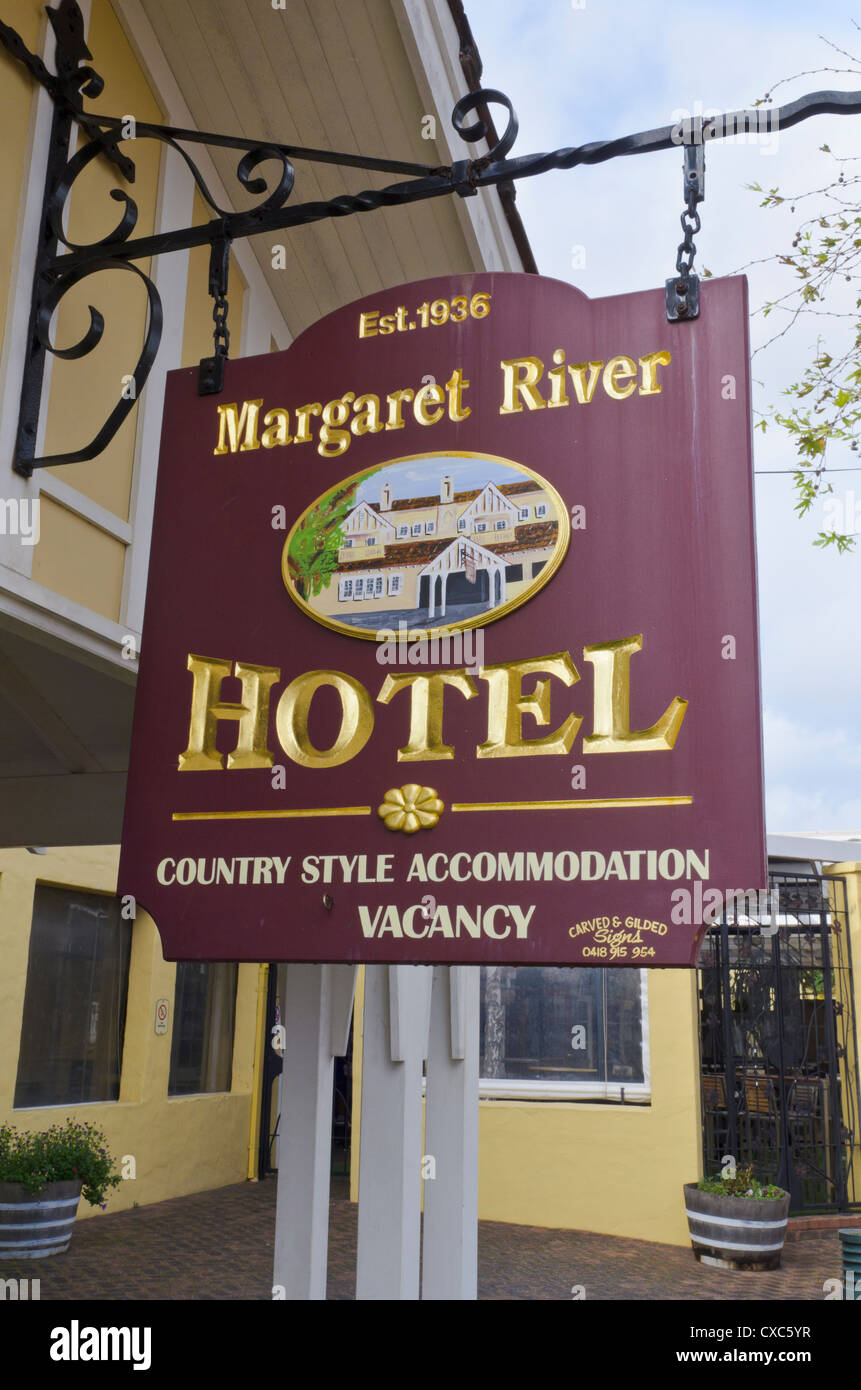 Margaret River Hotel sign, Margaret River, Western Australia Stock ...