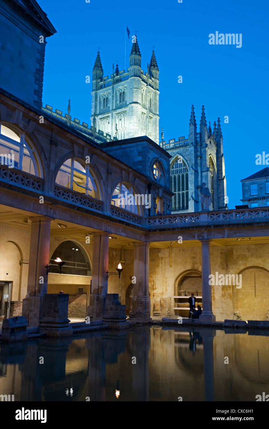 The Great Bath, Roman Baths, Bath, UNESCO World Heritage Site, Avon, England, United Kingdom, Europe Stock Photo