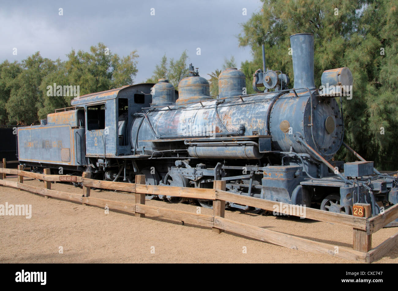 Old steam locomotive, Furnace Creek, Death Valley, California, United States of America, North America Stock Photo
