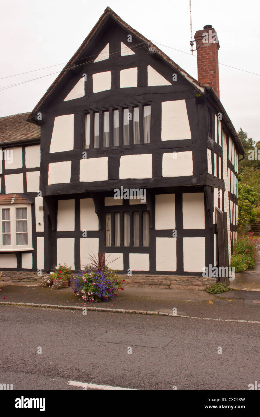 Medieval houses dwellings in the village of Pembridge Herefordshire England UK. Stock Photo