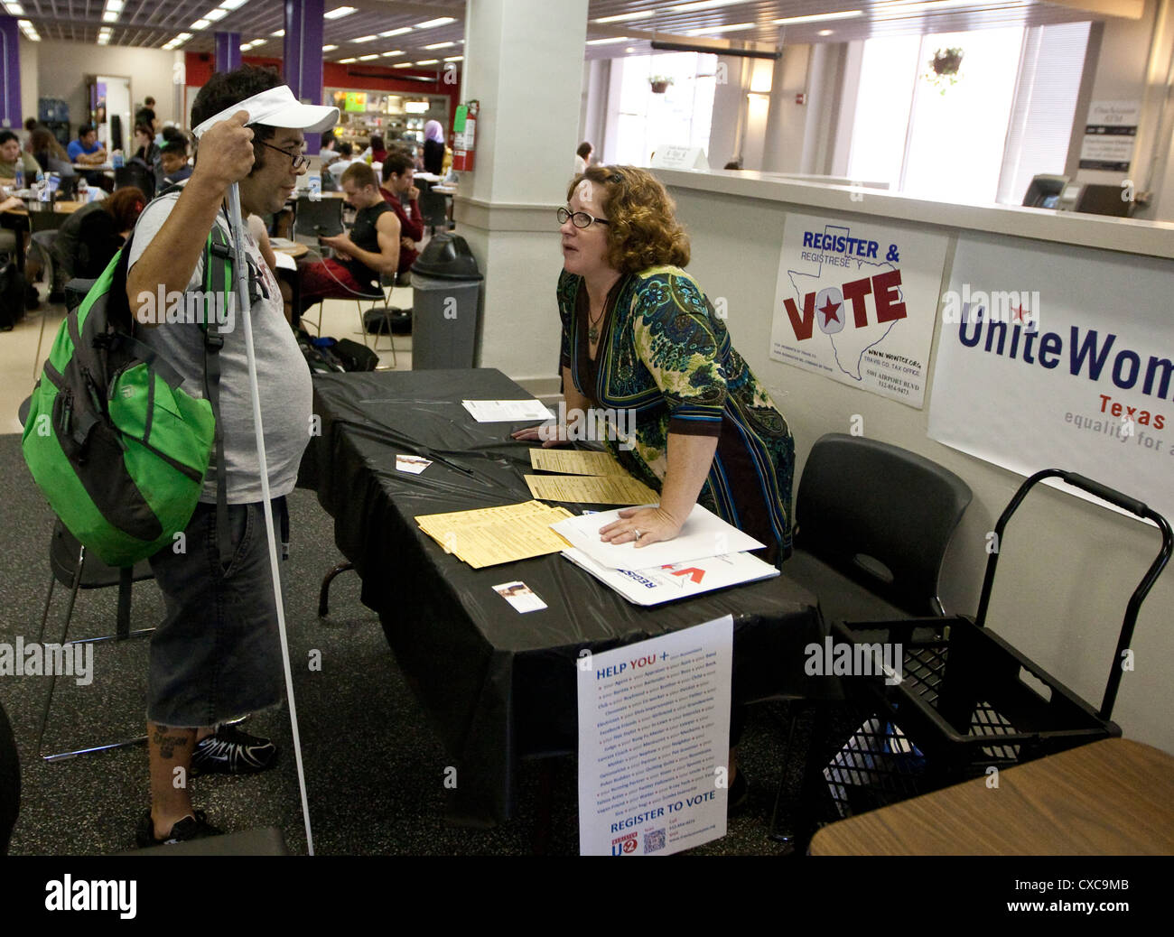 White Female Volunteer Helps Blind College Student To Register To