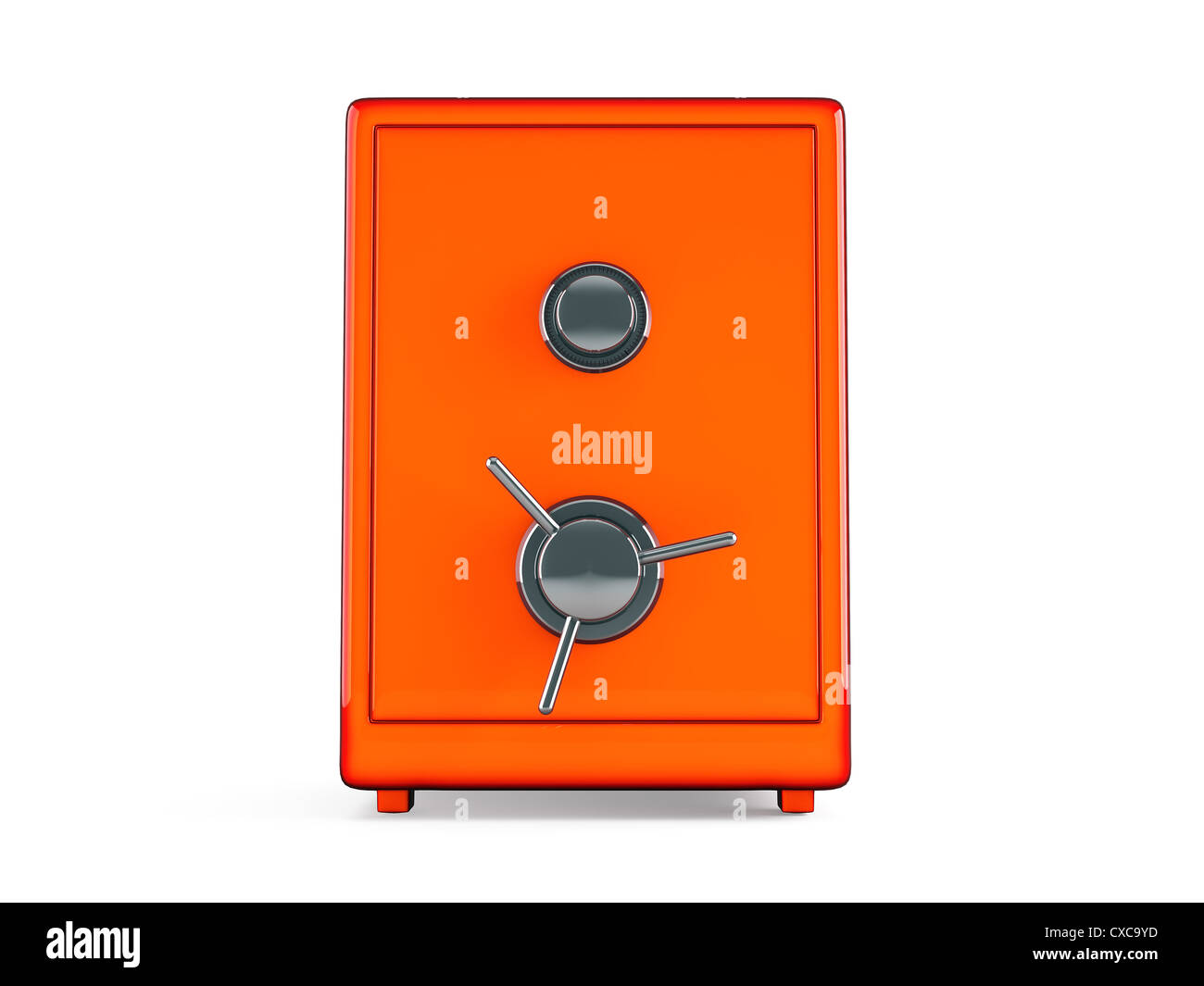 Red safe isolated on white 3d render Stock Photo - Alamy