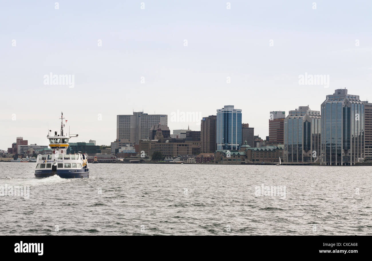Dartmouth Ferry and Halifax Skyline. The ferry between Dartmouth and Halifax with the latter's skyline in the background. Stock Photo