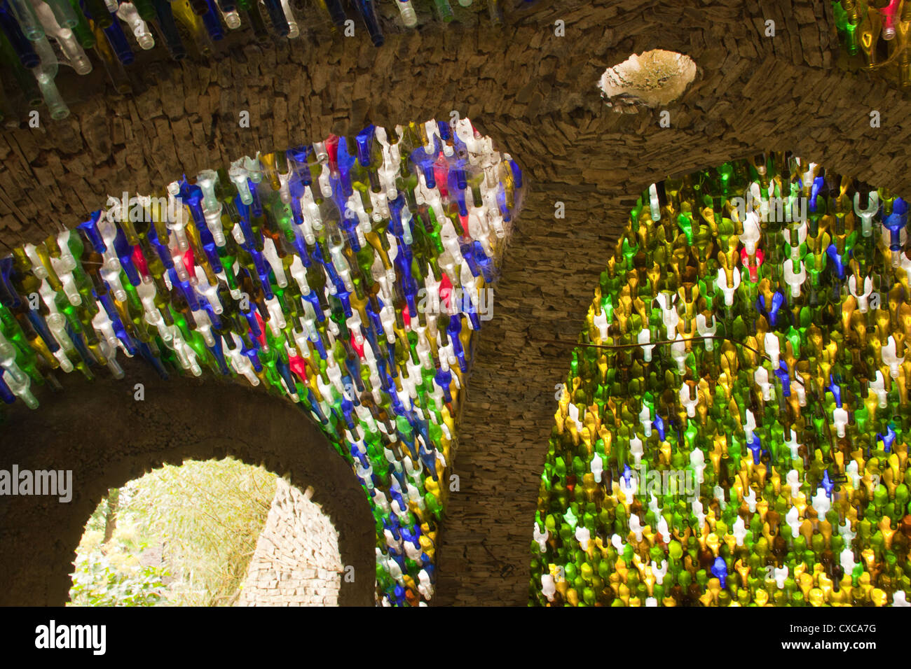 Domed fern grotto made from 5000 glass wine bottles at Westonbury Mill