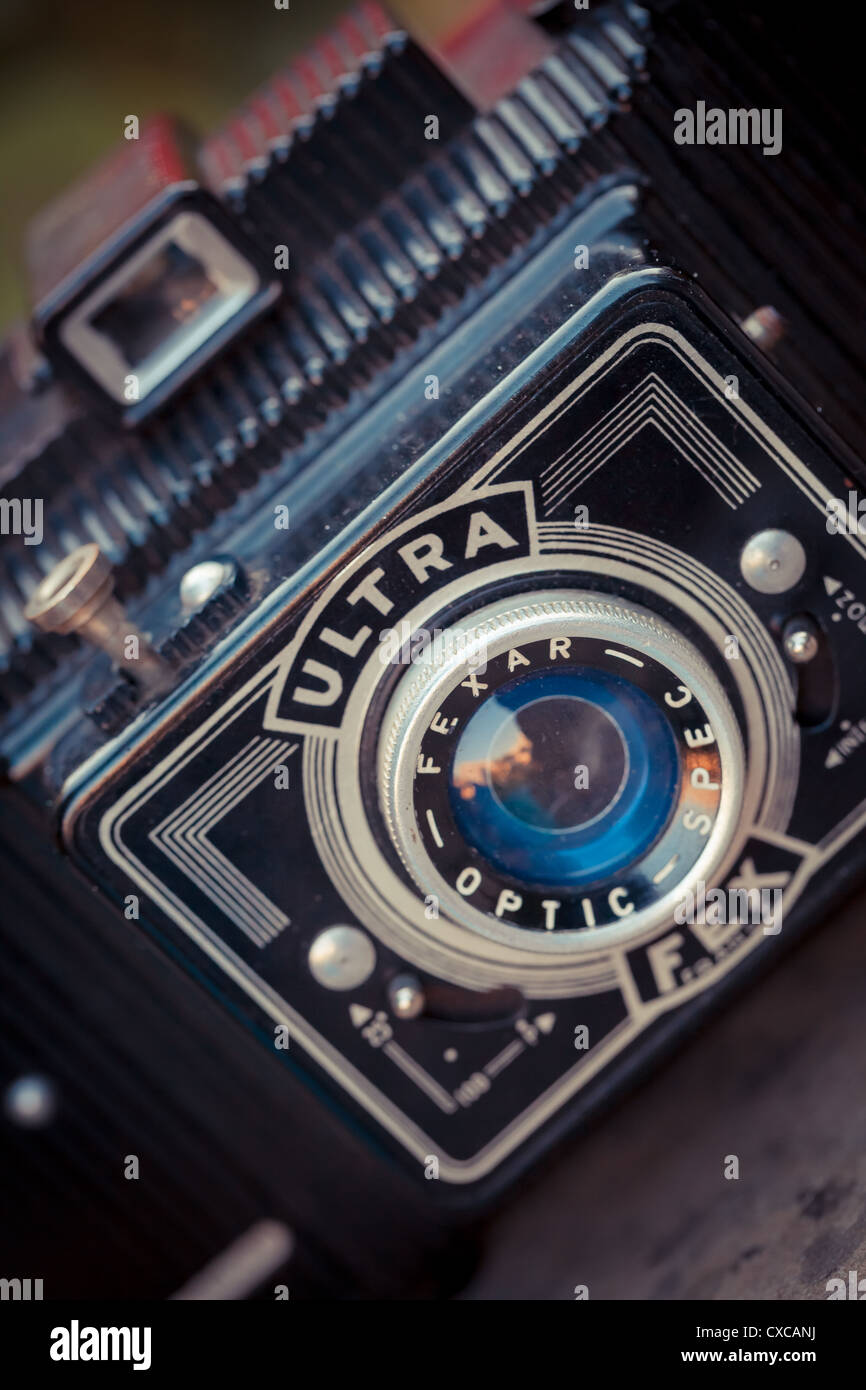 The beautiful design of an old analogic vintage camera Stock Photo - Alamy