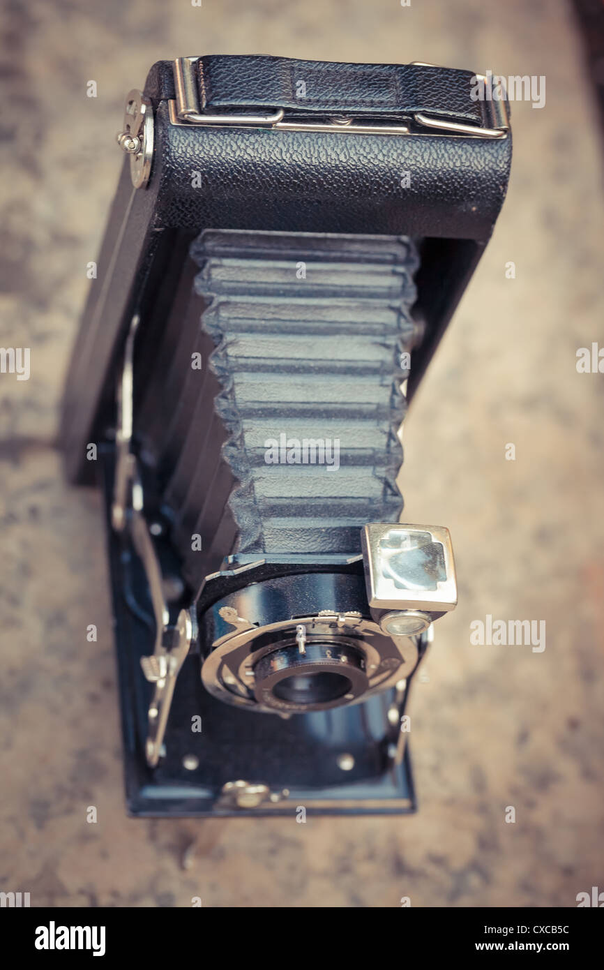 The beautiful design of an old analogic vintage camera Stock Photo - Alamy