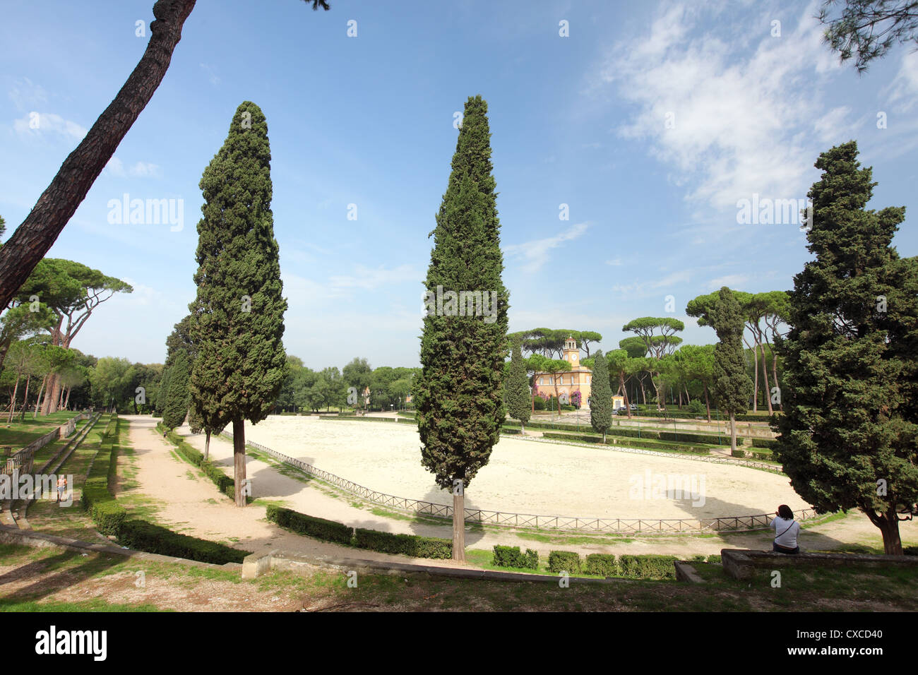 Italy, Rome, Rom, Roma, city, villa Borghese, park, piazza di Siena Stock Photo