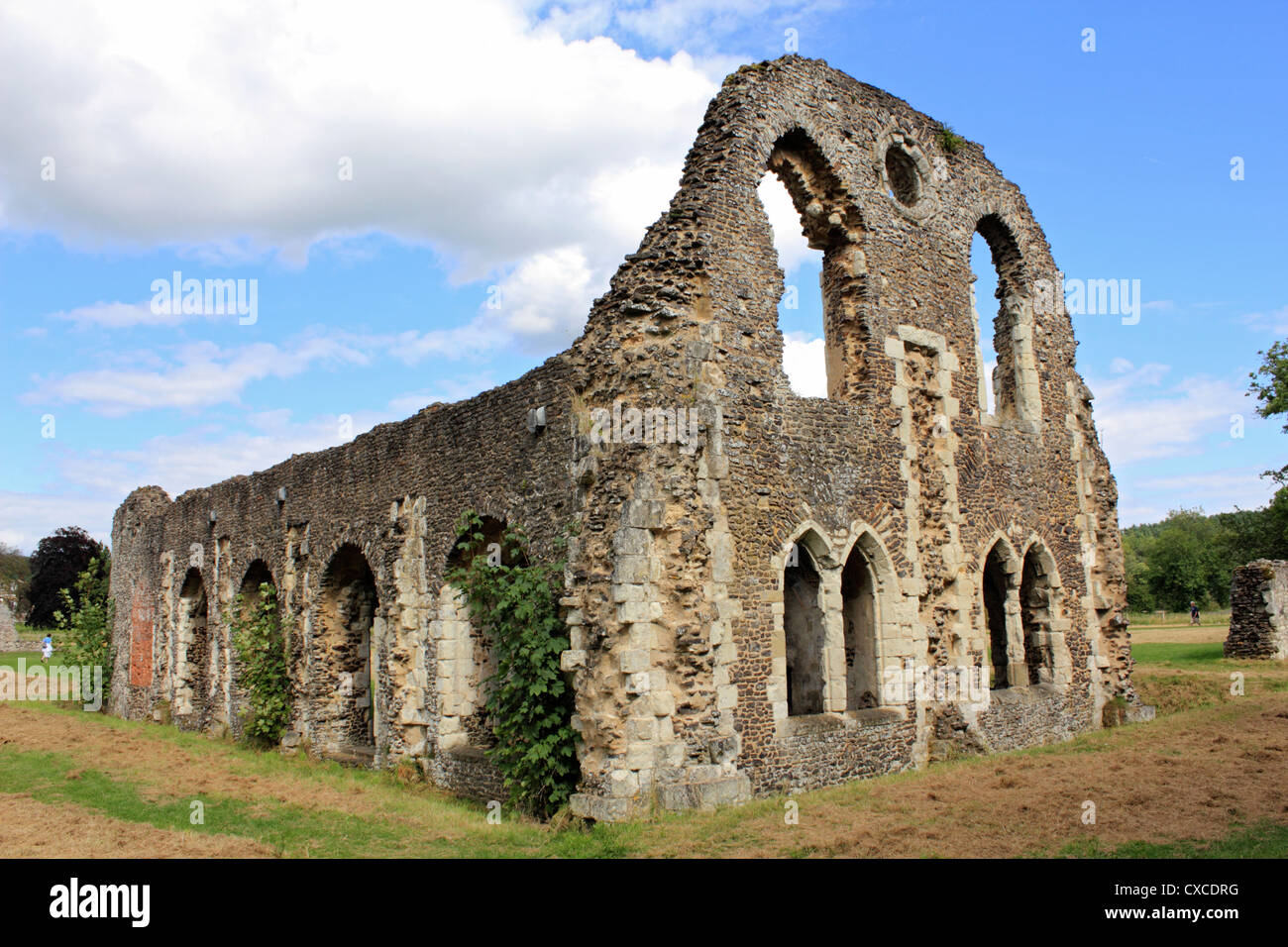 Waverley Abbey was the first Cistercian abbey in England built in 1128 near Farnham, Surrey, on the River Wey. Stock Photo