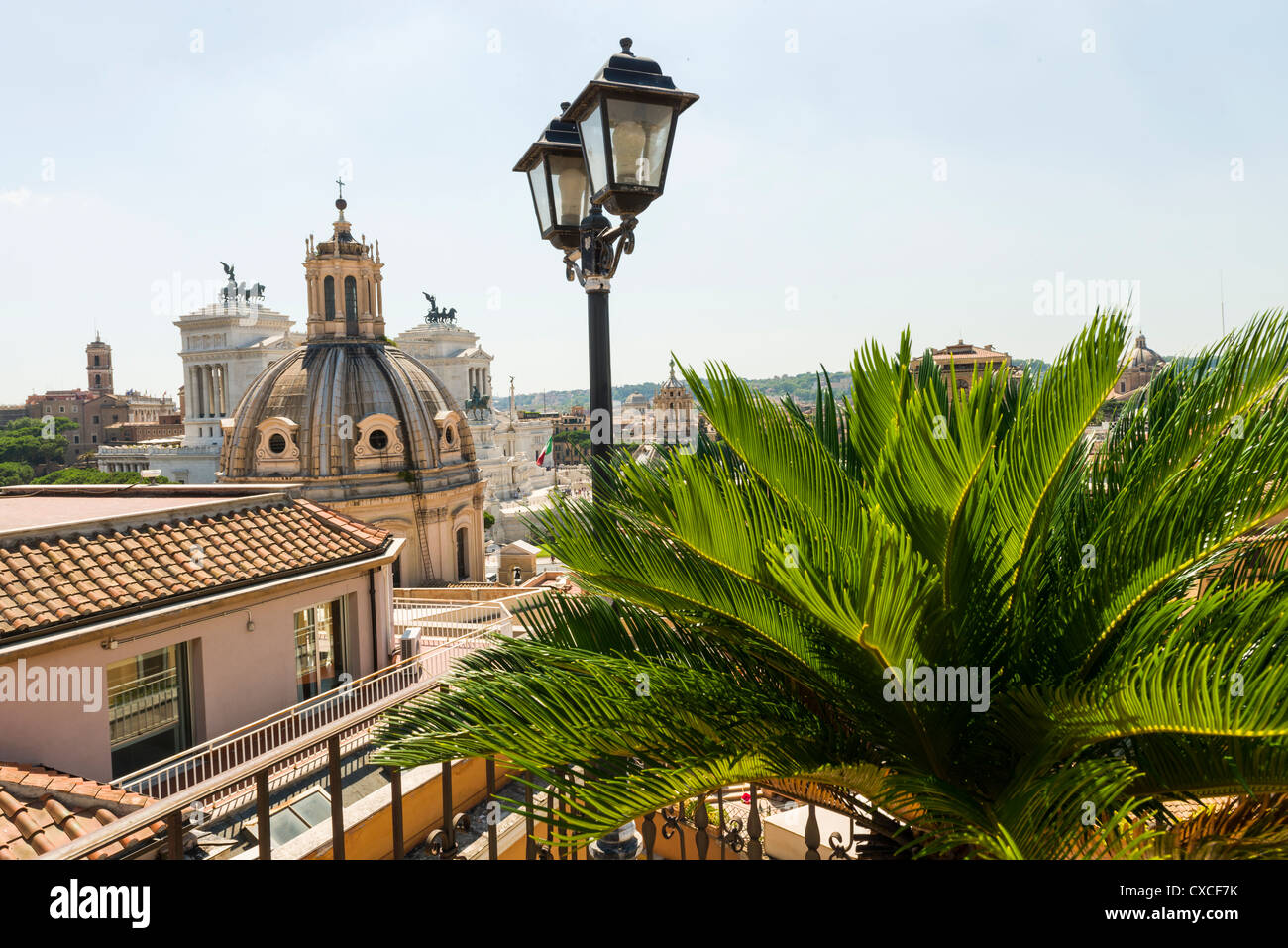 Monument to Vittorio Emanuele II from roof top terrace, Rome, Roma