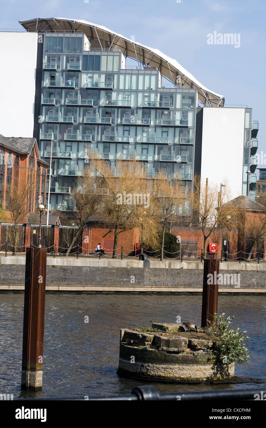 Apartment buildings Salford Quays Salford Greater Manchester England