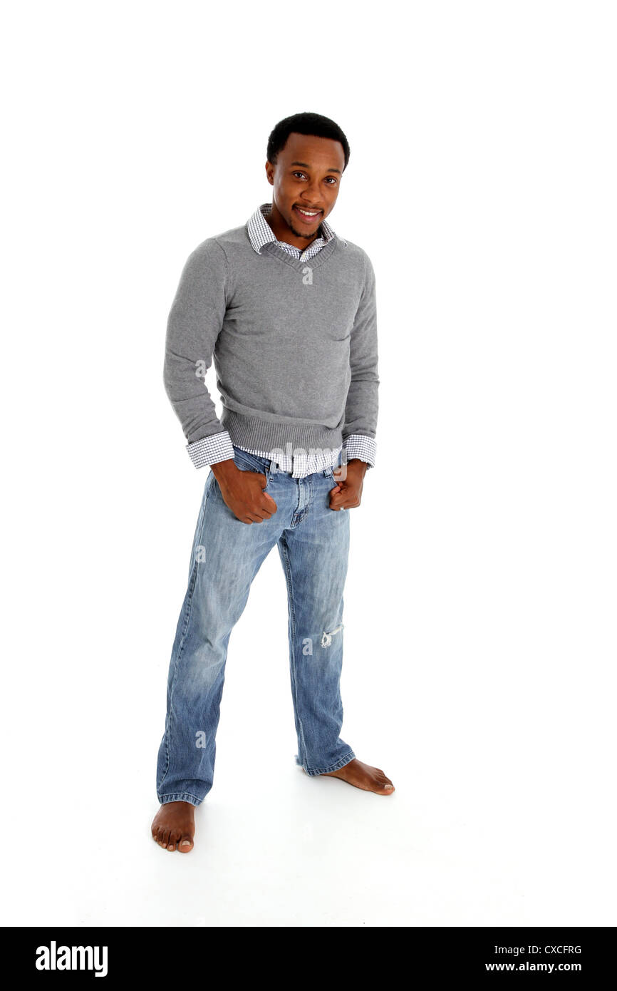 Casual man pictured on a white background Stock Photo - Alamy