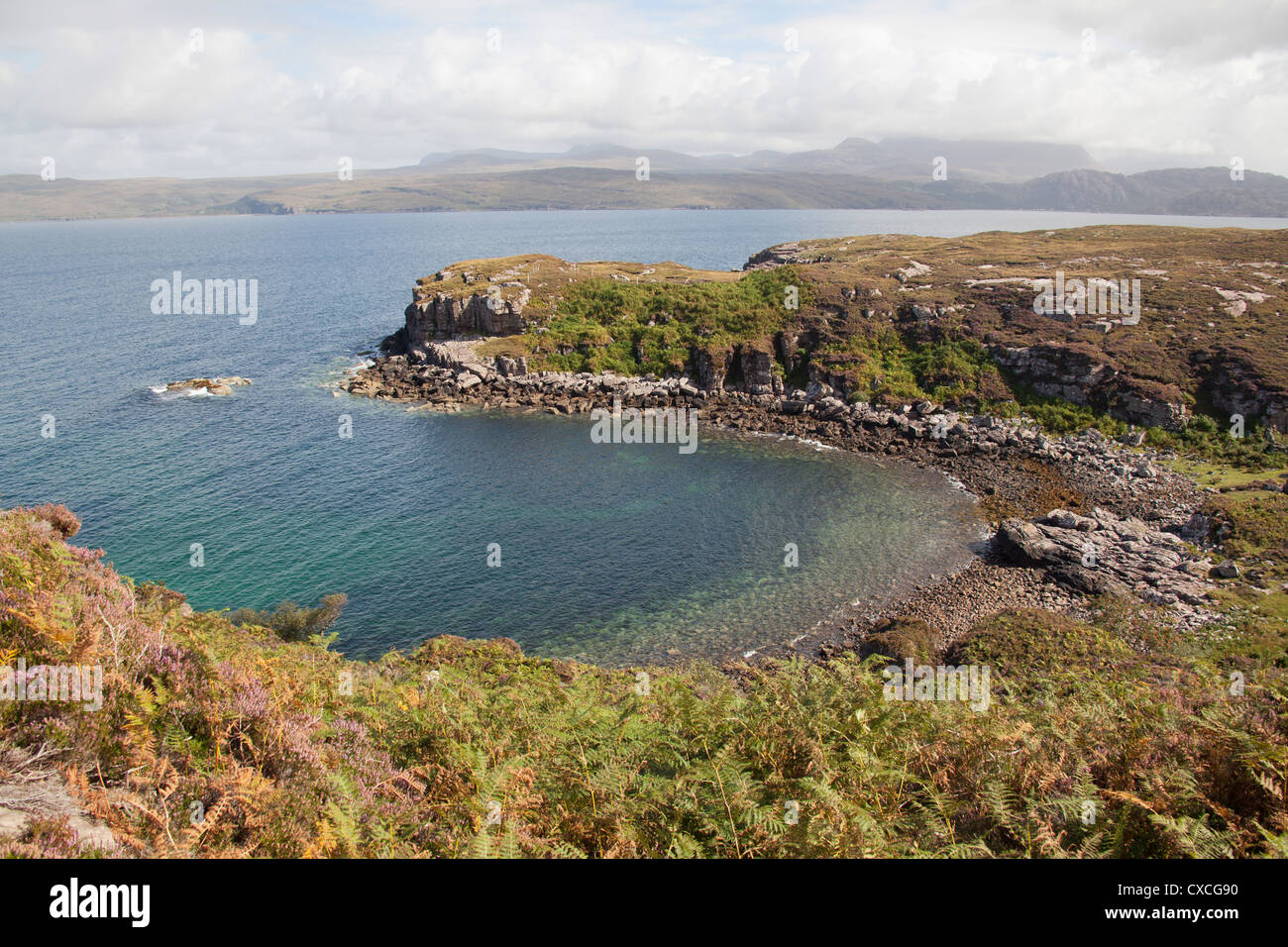Peninsula of Applecross, Scotland. North coast of the Applecross Peninsula with the sea loch, Loch Torridon in the background. Stock Photo