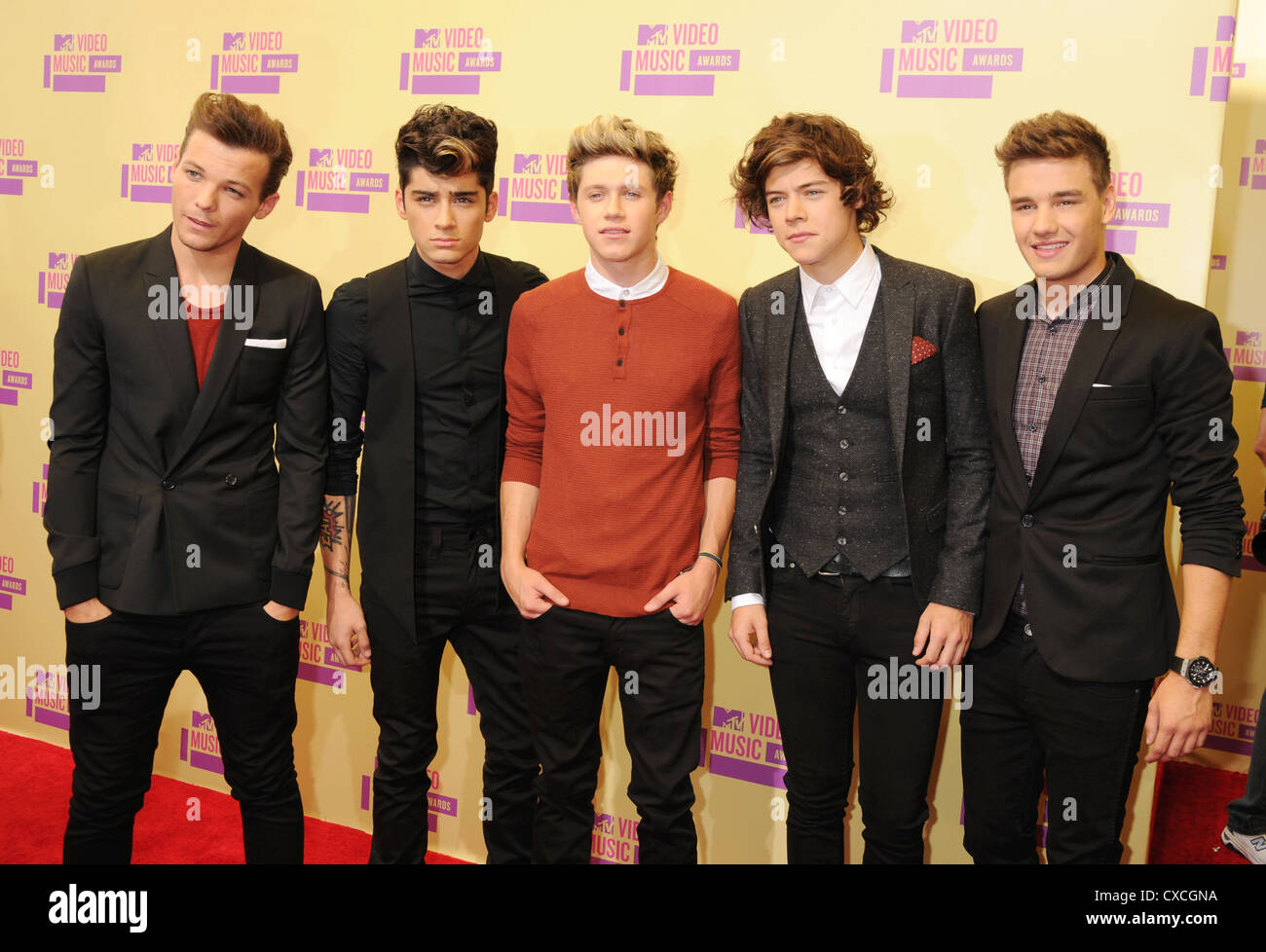 ONE DIRECTION UK group in Los Angeles in September 2012. Photo Jeffrey Mayer Stock Photo