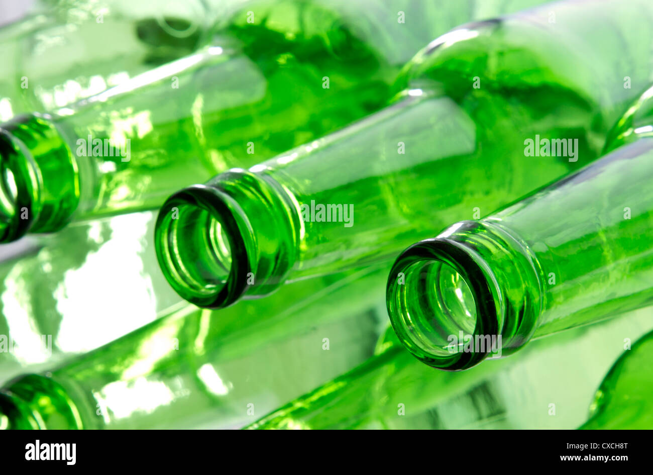 Bunch of empty glass beer bottles with back lighting Stock Photo Alamy