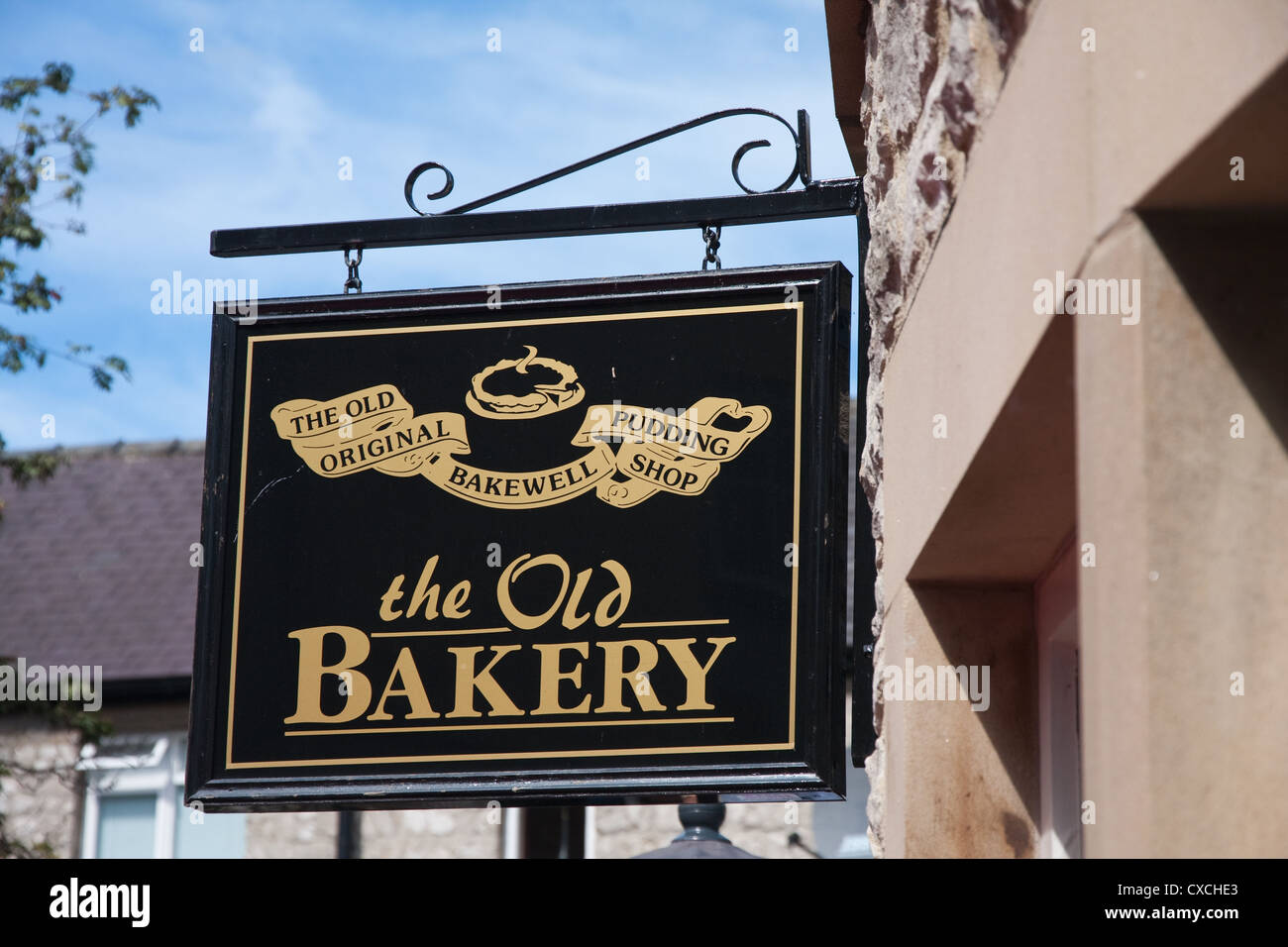 The Old Bakery sign , part of The Old Original Bakewell Pudding Shop