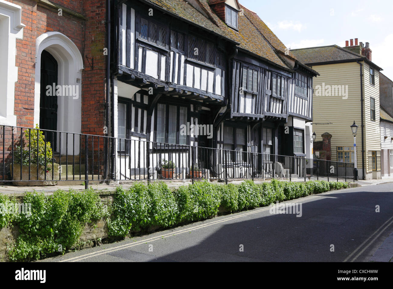 Half timbered medieval Sussex Wealden hall house in All Saints Street Hastings Old Town England UK GB Stock Photo