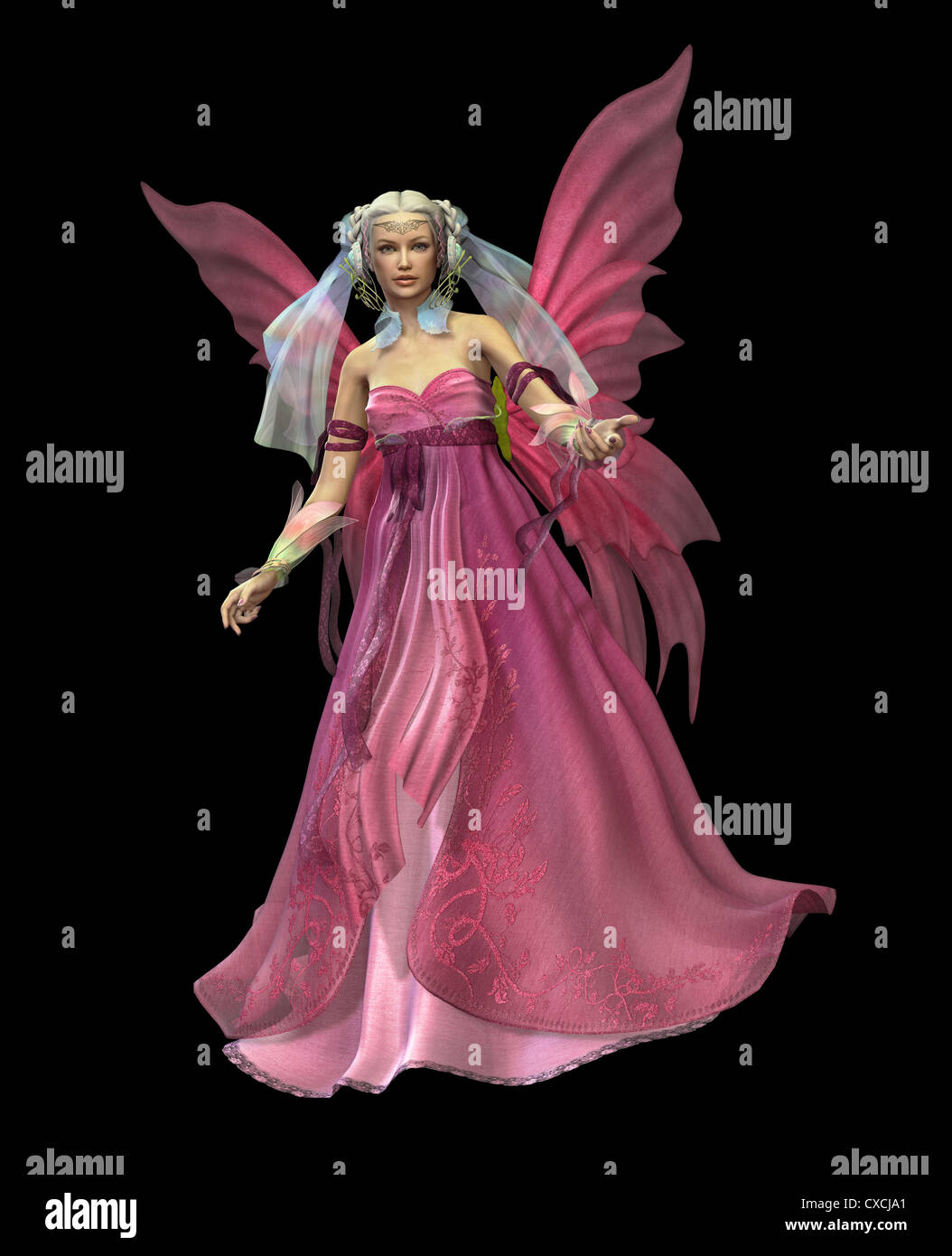 a magical fairy in a pink dress Stock Photo - Alamy