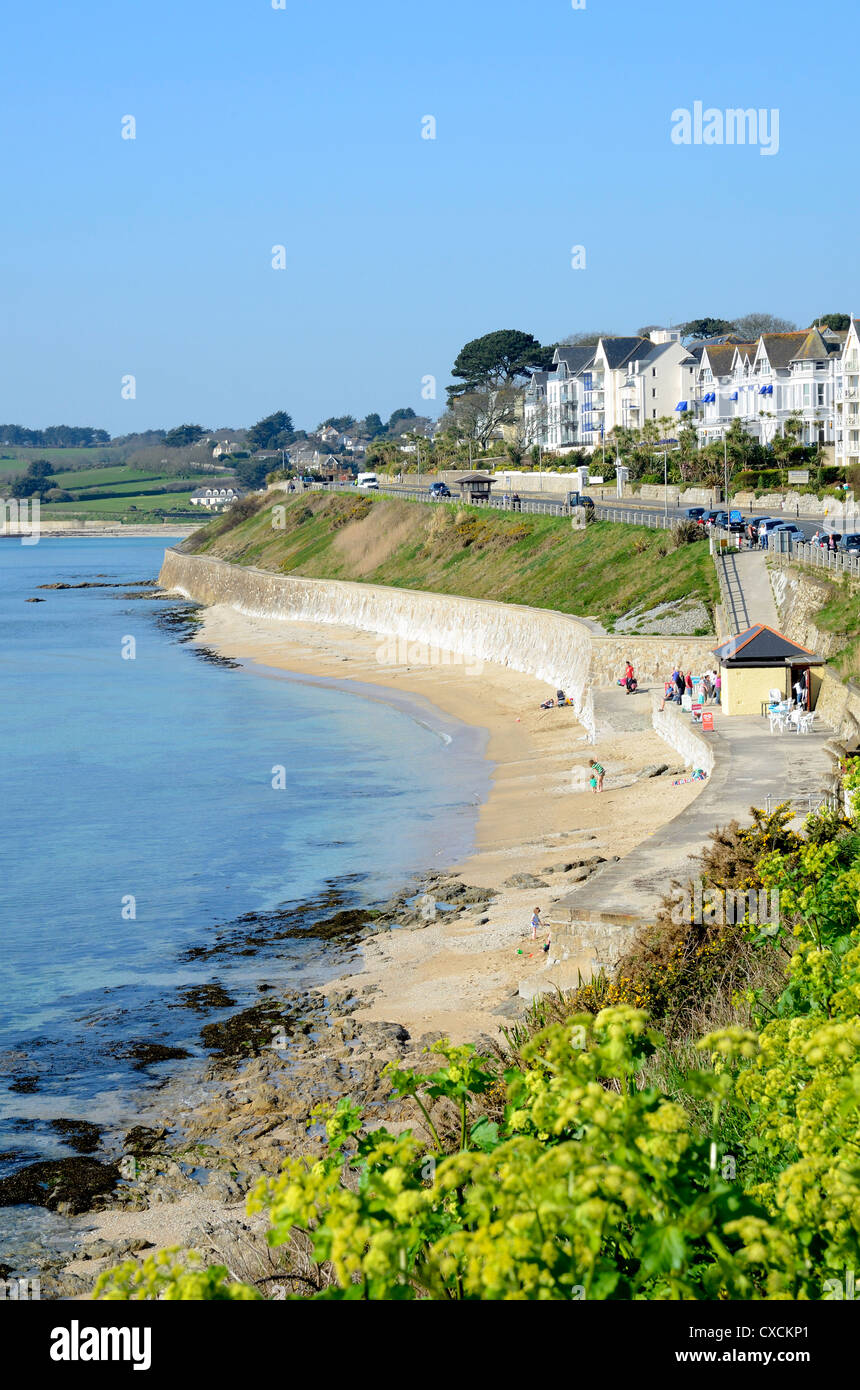 Castle beach in Falmouth, Cornwall, UK Stock Photo