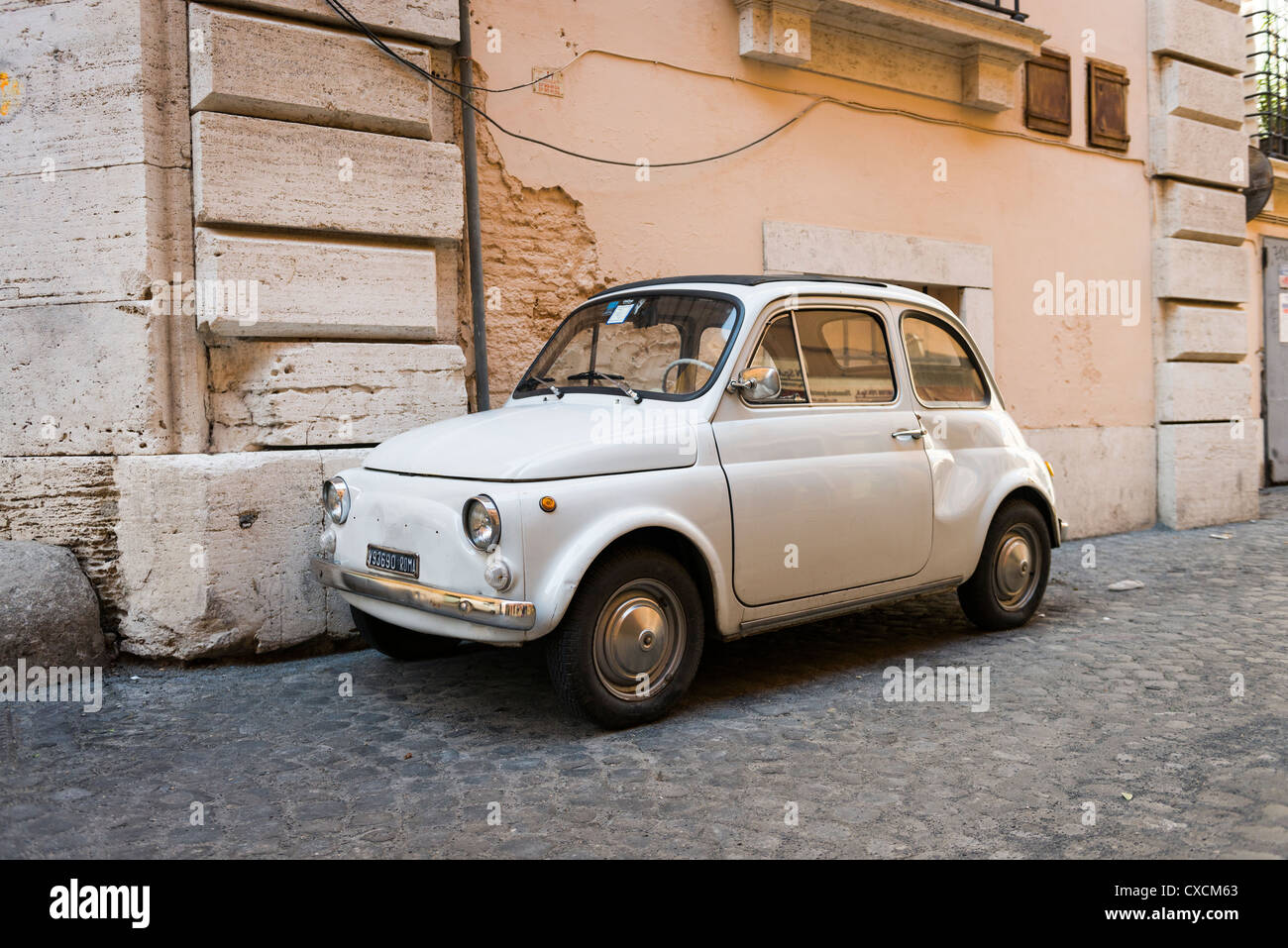 Fiat 500 on the streets of Rome, Roma, Italy, Italia, Europe Stock ...
